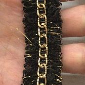 Материалы для творчества handmade. Livemaster - original item Braid: Chanel black braid with a chain. Handmade.