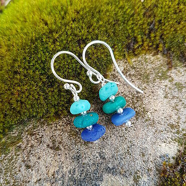 Украшения ручной работы. Ярмарка Мастеров - ручная работа Серьги «Конфетти» ручной работы: Морские, Травянистые и Летние. Handmade.