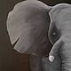 Интерьерная картина мудрый слон, черный серый. Картины. Daria Shum Interior Art. Интернет-магазин Ярмарка Мастеров.  Фото №2