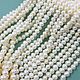 Thread 18 cm Natural pearls. 3,5-4 mm white (4250), Beads1, Voronezh,  Фото №1