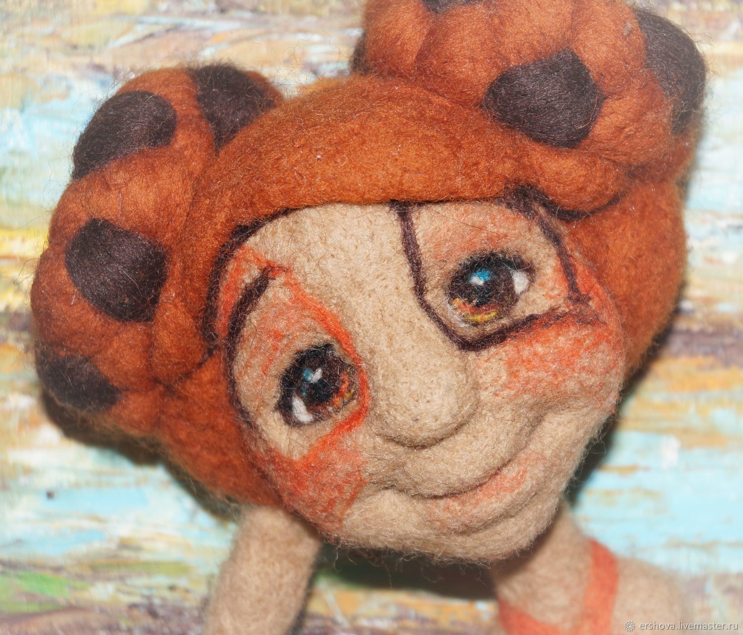 Авторская подвижная кукла. Солнышко. Сухое валяние из шерсти в интернет ...