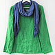 Заказать Bright green blouse made of 100% linen. LINEN & SILVER ( LEN i SEREBRO ). Ярмарка Мастеров. . Blouses Фото №3