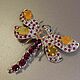 Fire Dragonfly brooch with opals and rubies. Brooches. SELENA. My Livemaster. Фото №4