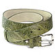 Olive Beige Leather Belt, Straps, Ivanovo,  Фото №1