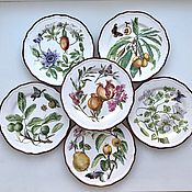 Посуда handmade. Livemaster - original item Porcelain painting Plates set. 6 PCs. South the fruit. Handmade.