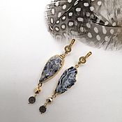 Украшения handmade. Livemaster - original item Earrings with geodes of Brazilian agate 