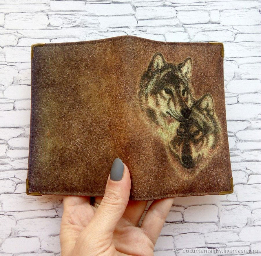 Passport cover for documents 'WOLVES', Passport cover, Obninsk,  Фото №1