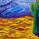 Cacti painting desert mountain landscape oil painting mountains. Pictures. Colibri Art - Oil Painting. My Livemaster. Фото №6