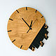 Часы настенные из дерева в стиле лофт. Часы классические. LoodyWoody. Интернет-магазин Ярмарка Мастеров.  Фото №2