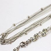 Украшения handmade. Livemaster - original item Multi-row silver chain around the neck, silver necklace. Handmade.
