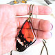Resin Butterfly Wing Pendant Orange Black Resin Jewelry Set. Pendants. WonderLand. My Livemaster. Фото №4
