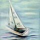 Painting Sea Seascape oil Sailboat in the fog. Pictures. larashop. Online shopping on My Livemaster.  Фото №2