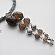 An open necklace made of rauchtopaz, pearls and agate Botswana gray. Necklace. gershman. My Livemaster. Фото №5