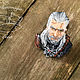 Brooch portrait ' Geralt the Witcher, wild hunt, grey, male'. Brooches. greenfox-23. Online shopping on My Livemaster.  Фото №2