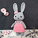 Toy Bunny Knitted bunny Girl bunny Mia. Stuffed Toys. Вязаные игрушки - Ольга (knitlandiya). Интернет-магазин Ярмарка Мастеров.  Фото №2