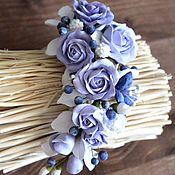 Свадебный салон handmade. Livemaster - original item Wedding twig with roses in her hair. Handmade.