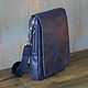 Order Men's leather bag tablet 'Cordinal' (Dark blue). DragonBags - Men's accessories. Livemaster. . Tablet bag Фото №3