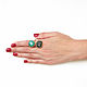 Black and green ring with quartz, ring with two stones. Rings. Irina Moro. My Livemaster. Фото №5