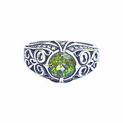Украшения handmade. Livemaster - original item Ring: Openwork with chrysolite. Handmade.