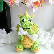 Куклы и игрушки handmade. Livemaster - original item Dragon Drake Stuffed Toy Knitted Green Dinosaur. Handmade.