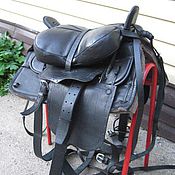 Зоотовары handmade. Livemaster - original item Set the Horse saddle Cossack in black color. Handmade.