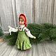 Русская красавица в зеленом сарафане. Елочные игрушки. Елочные игрушки из ваты. Интернет-магазин Ярмарка Мастеров.  Фото №2