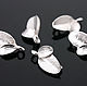 Коннектор "2 ЛИСТОЧКА" Matt Rhodium plated Южная Корея, Бусины, Москва,  Фото №1