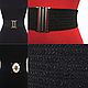 Belt-elastic Textured Black h-60mm, woven, different buckles to choose, Belt, Moscow,  Фото №1