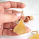 Earrings with Real Ginkgo Biloba Leaves Yellow Leaf Autumn Gold. Earrings. WonderLand. My Livemaster. Фото №5