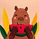 "Капибара" книжка из фетра для малышей от 1 года. Подарки для новорожденных. Listayka_Ирина Томилина. Ярмарка Мастеров.  Фото №10