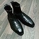 Chelsea crocodile leather, premium, in black with fur, Chelsea boots, St. Petersburg,  Фото №1