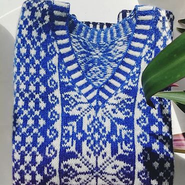 Одежда ручной работы. Ярмарка Мастеров - ручная работа Жаккардовый жилет. Handmade.