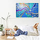 Interior blue painting abstraction. Bright large painting to order. Pictures. House of the Sun (irina-bast). My Livemaster. Фото №6