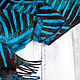 Бирюзово-шоколадный шёлковый шарф с геометрическим узором из шерсти. Шарфы. Ковылина Анна. Ярмарка Мастеров.  Фото №5