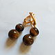 Earrings classic: TIGER'S EYE, gilt. Earrings. Gems&Silver Jewelry. Online shopping on My Livemaster.  Фото №2