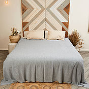Для дома и интерьера handmade. Livemaster - original item Gray bedspread in the bedroom. Handmade.