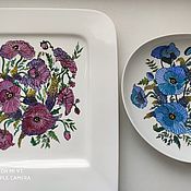 Наборы посуды" Цветы и бабочки"
