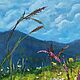 Oil painting Mountain landscape. Flower meadow. Wildflowers. Pictures. sharaeva-elena. My Livemaster. Фото №4