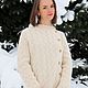 Warm knitted sweater women, white cardigan wool, Sweaters, Chernihiv,  Фото №1