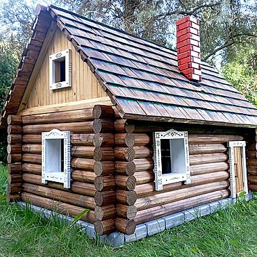 Куклы и игрушки ручной работы. Ярмарка Мастеров - ручная работа Домик - изба. Конструктор для сборки. Handmade.