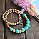 Вязаные бирюзовые бусы. Бусы. Natural_beads. Ярмарка Мастеров.  Фото №4