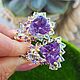 Серьги с резным аметистом "Флоранс". Серьги классические. Студия серебряных украшений 'EVA'. Ярмарка Мастеров.  Фото №7