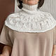 Shirt front: white handmade knitted down, goat downh,143, Dickies, Orenburg,  Фото №1