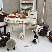 Куклы и игрушки handmade. Livemaster - original item Doll Table Wicker Miniature Dollhouse Furniture 1:12. Handmade.