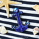 Brooch: Anchor blue. Brooches. praskovi. Online shopping on My Livemaster.  Фото №2