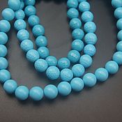Материалы для творчества handmade. Livemaster - original item Turquoise blue stabilized bead smooth and faceted. Handmade.
