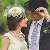 Свадебная шляпка с цветком