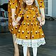 Children's dress with petticoat ' Hearts on mustard'. Childrens Dress. Alexandra Maiskaya. My Livemaster. Фото №6