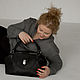 Bag bag ML made of black genuine leather art. 484. Classic Bag. Anastasia Kaufman. My Livemaster. Фото №5