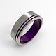Titanium ring with purple stripes. Rings. asgdesign. Online shopping on My Livemaster.  Фото №2